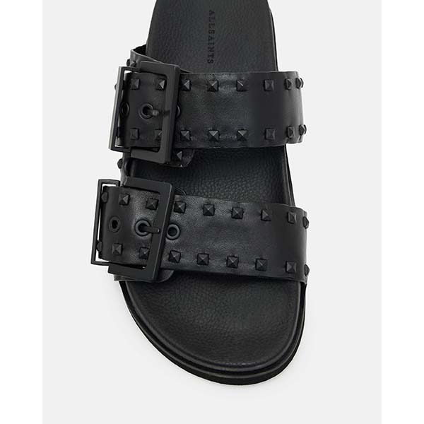 Allsaints Australia Womens Sian Leather Studded Sandals Black AU83-385